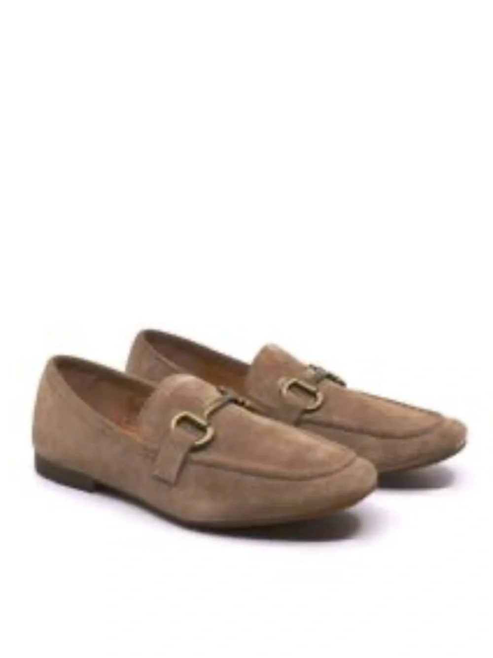 Born Suede Loafers with Metal Bit - Tan